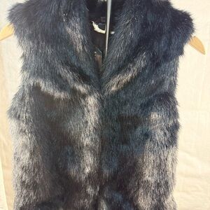 Express Black Faux Fur Vest Luxurious and Cozy